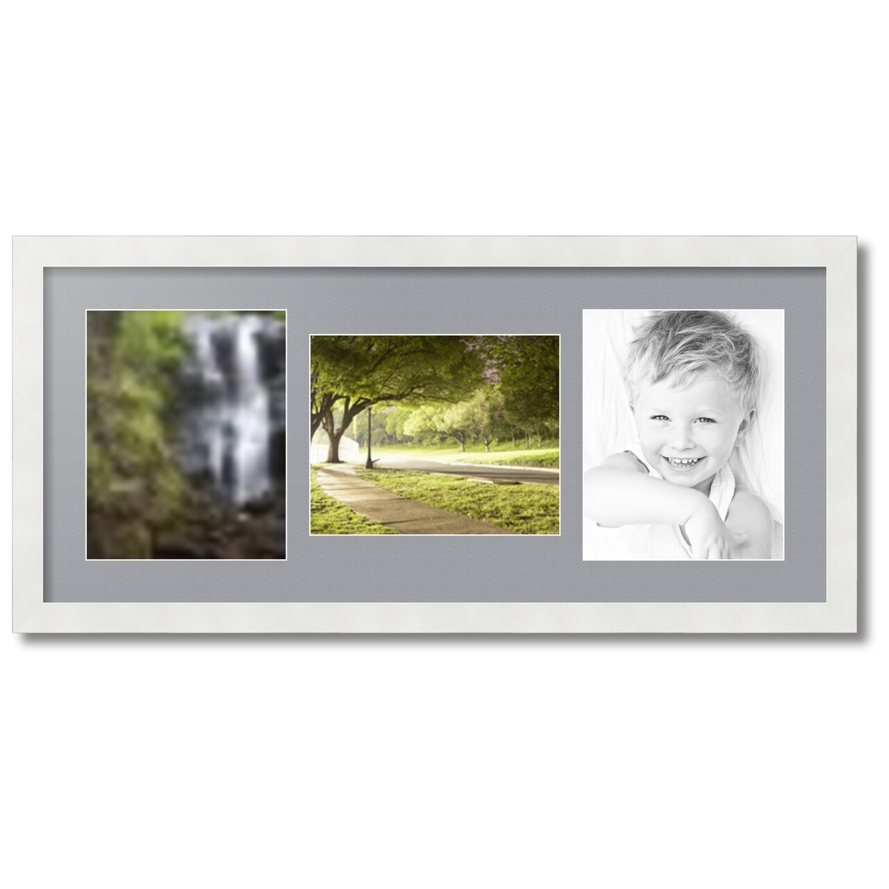 ArtToFrames Collage Photo Picture Frame with 3 - 8x10 inch Openings, Framed in White with Over 62 Mat Color Options and Plexi Glass (CSM-3966-117)